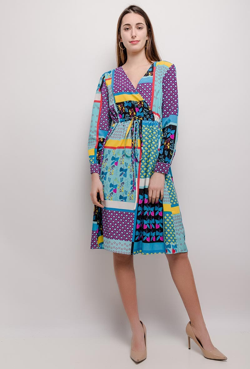 Mayorista ABELLA - Vestido camisero con estampado