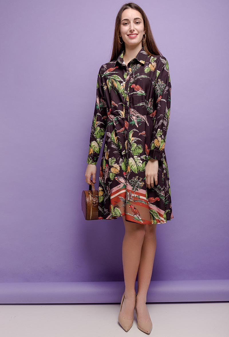 Mayorista ABELLA - Vestido camisero con estampado