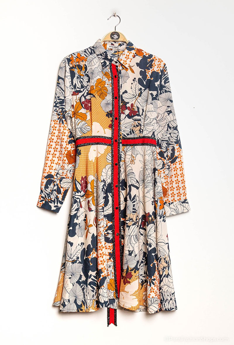 Mayorista ABELLA - Vestido camisero con estampado
