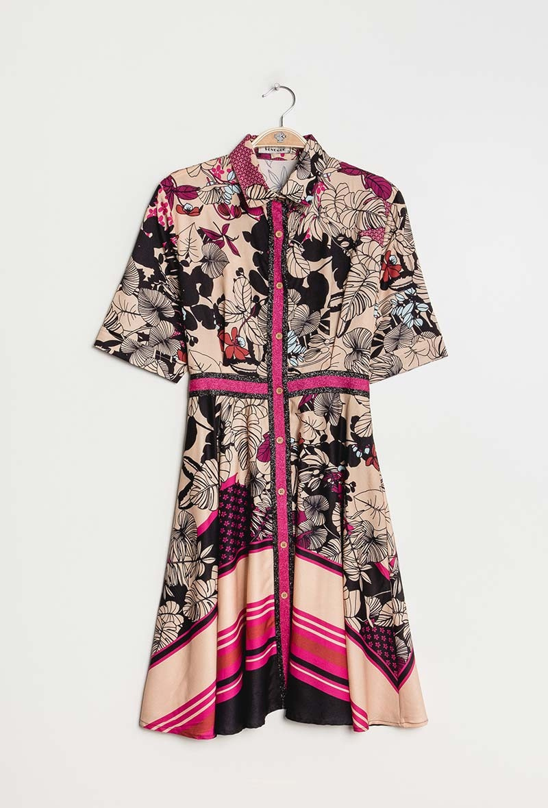 Mayorista ABELLA - Vestido camisero con estampado