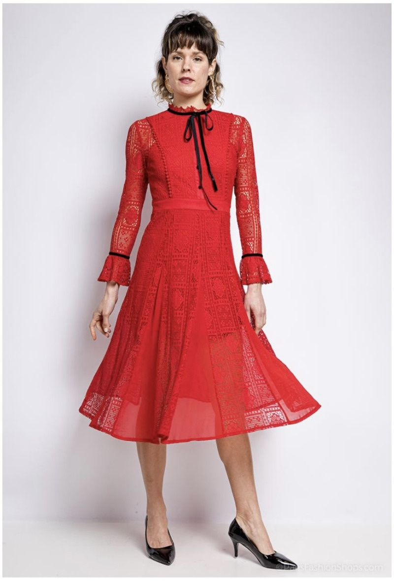 Mayorista ABELLA - Vestido midi encaje