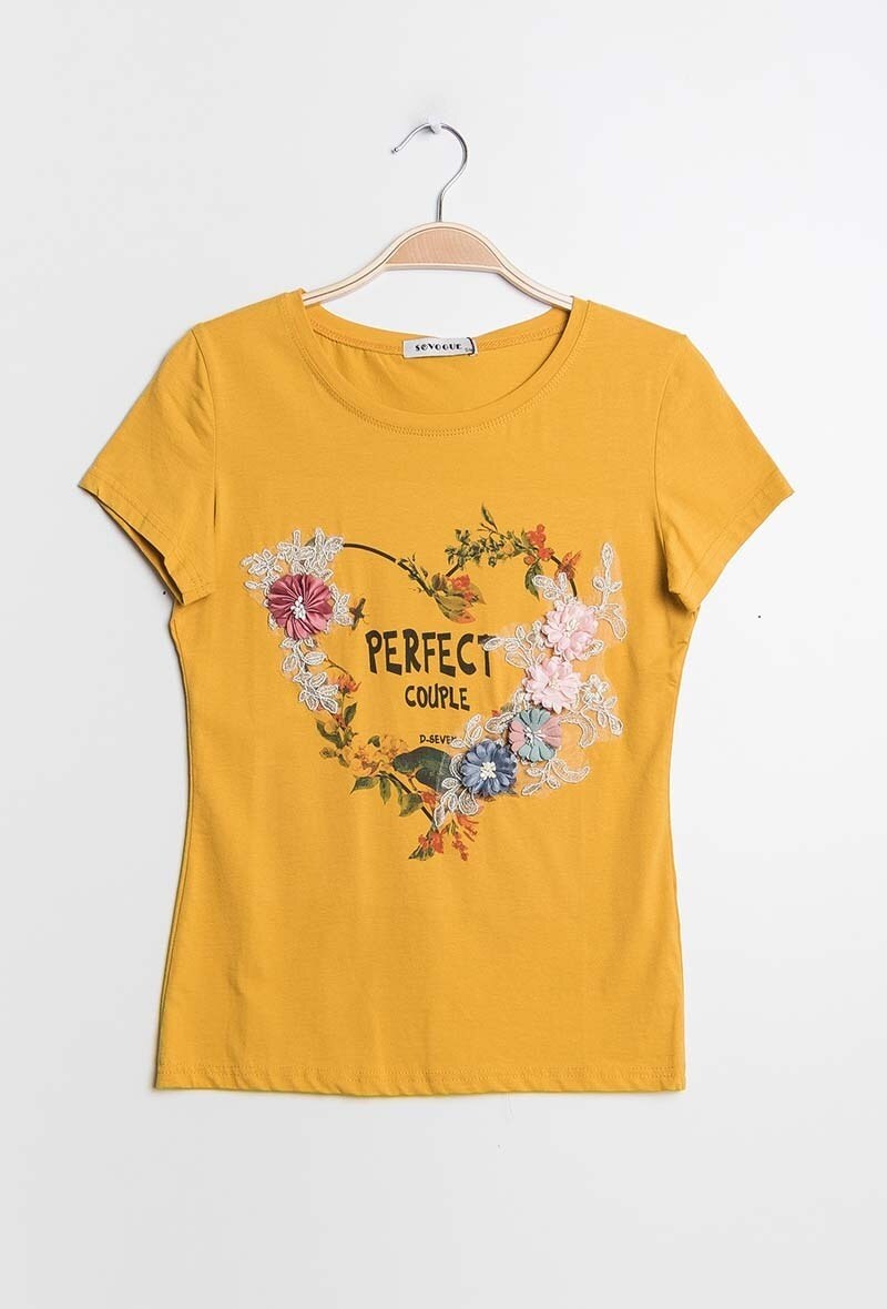 Mayorista ABELLA - Camiseta floral PERFECT COUPLE