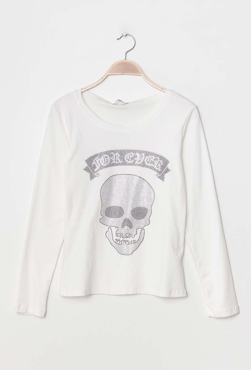 Mayorista ABELLA - Camiseta con calavera y strass