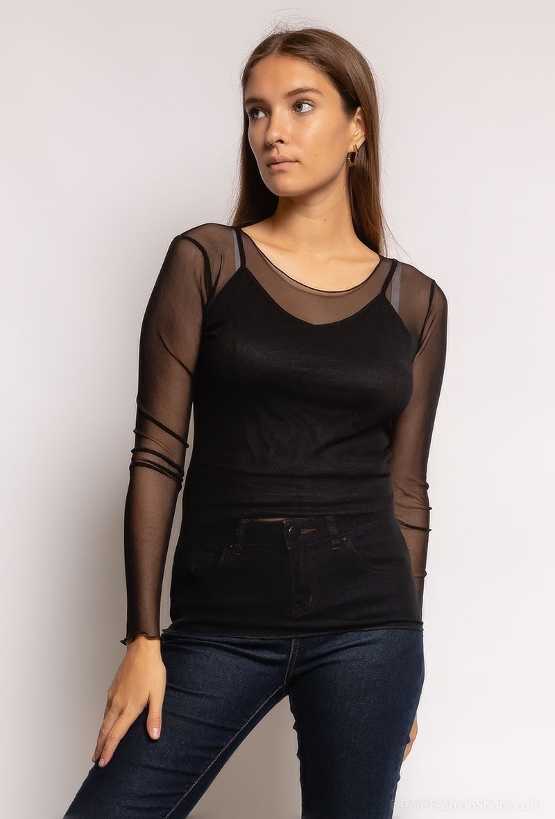 Mayorista ABELLA - Top transparente de redecilla
