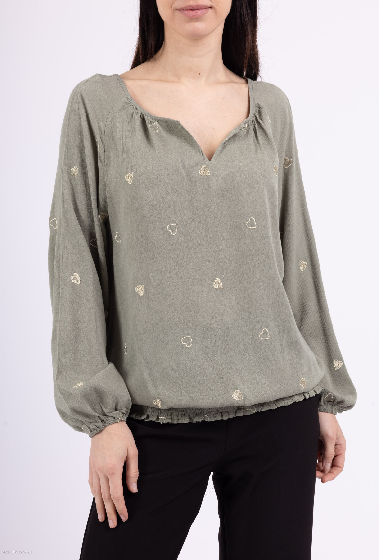 Wholesaler AC BELLE - Long sleeve blouse embroidered heart