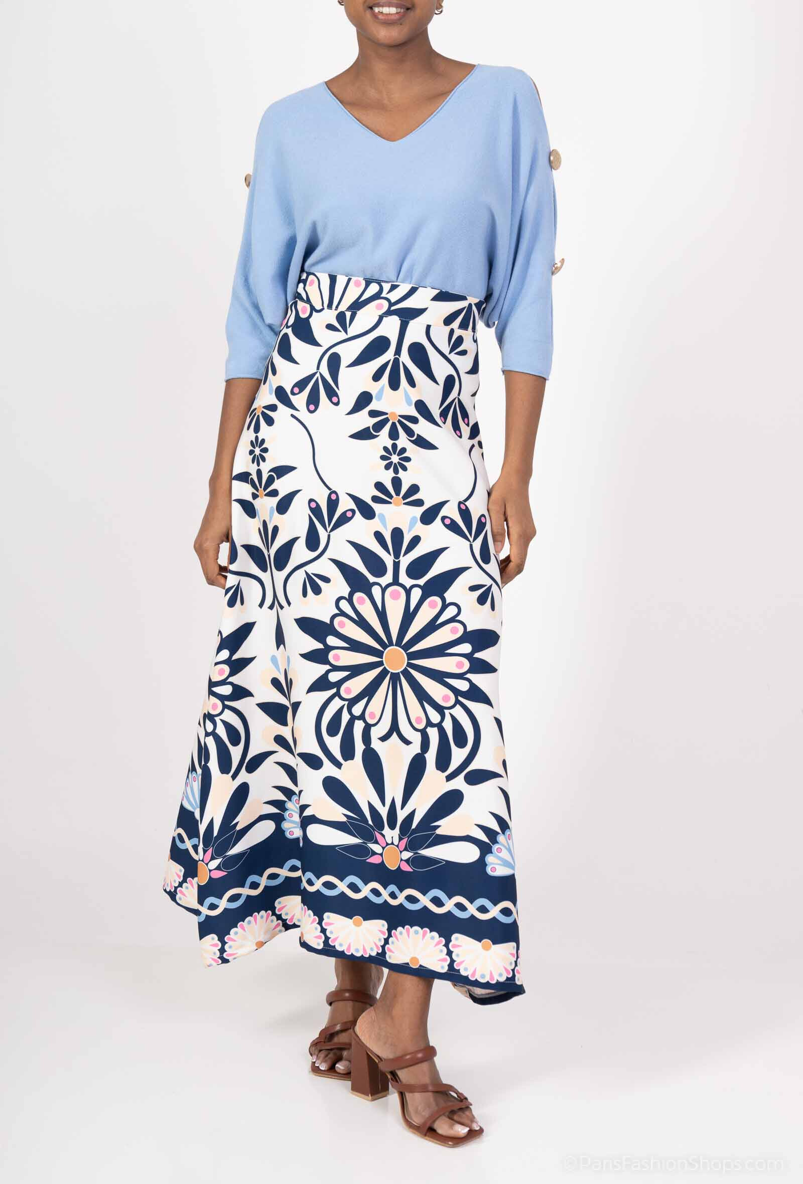 Wholesaler AC BELLE - Fleurie mid-length skirt