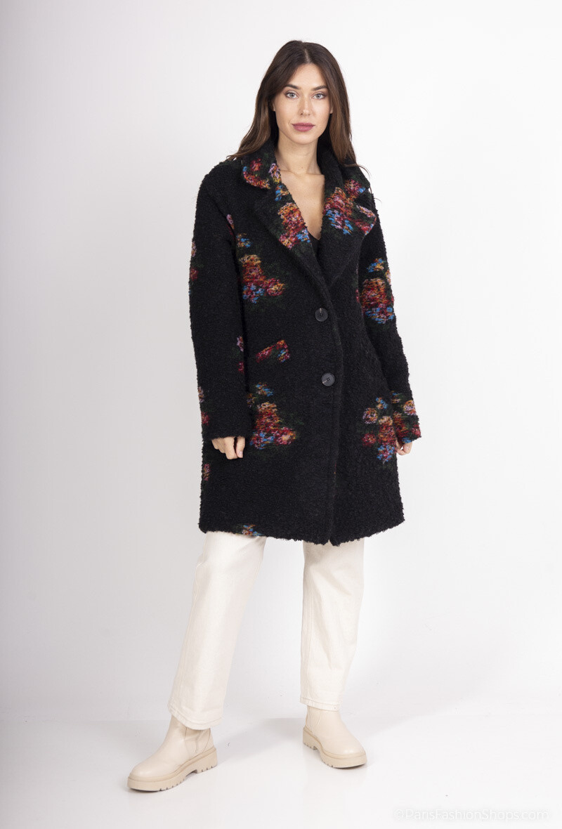 Grossista AC BELLE - Cappotto di lana con stampa floreale