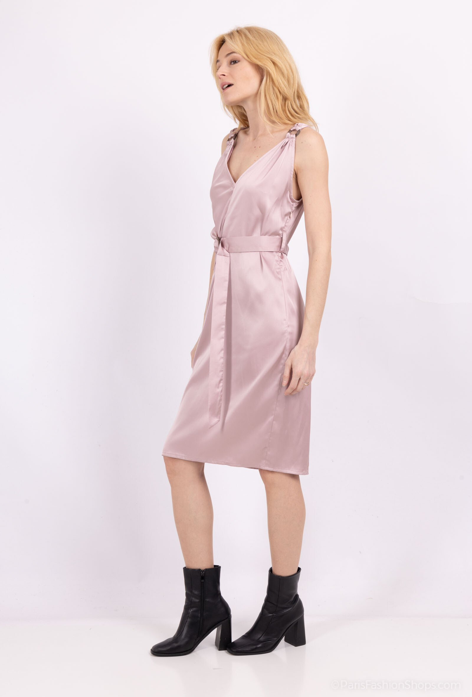 Wholesaler AC BELLE - Belted satin dress