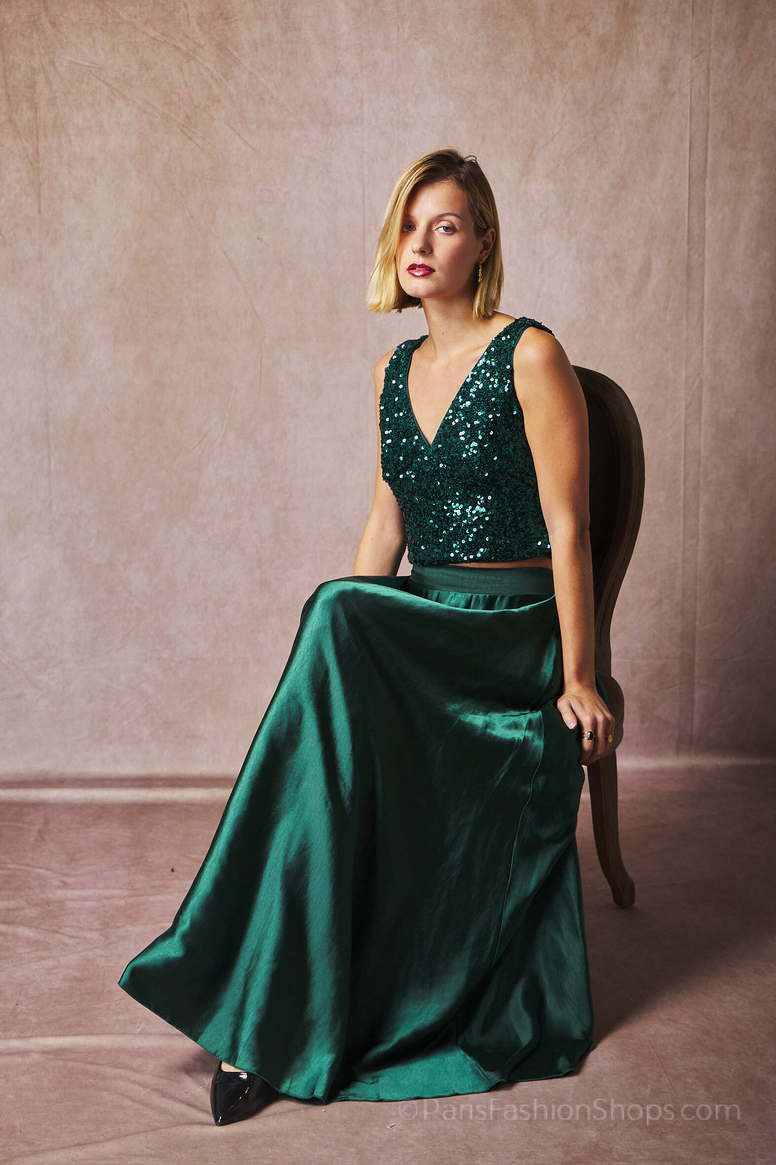 Wholesaler ACACIA - Sequin top and long skirt set for parties