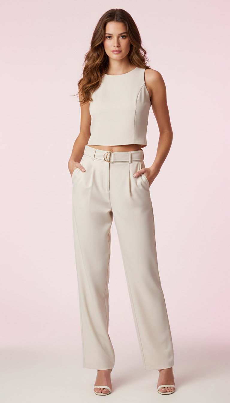 Grossiste ACACIA - Ensemble Célia top court et pantalon large