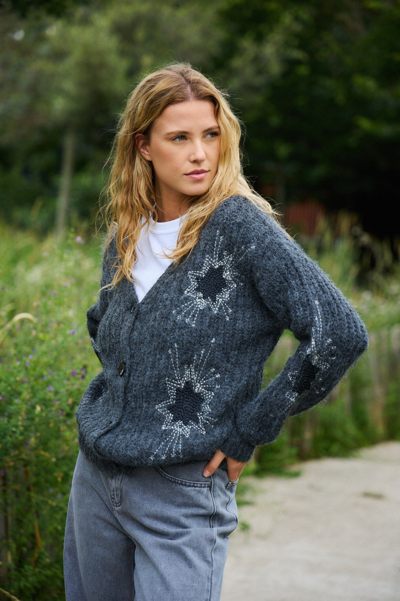 Grossiste ACAJOU - Cardigan en laine avec patchs étoile