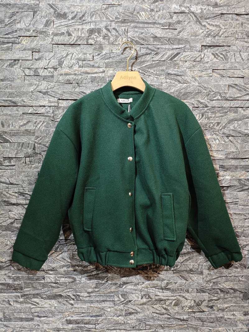Wholesaler Adilynn - Bomber jacket with snap buttons, two side pockets