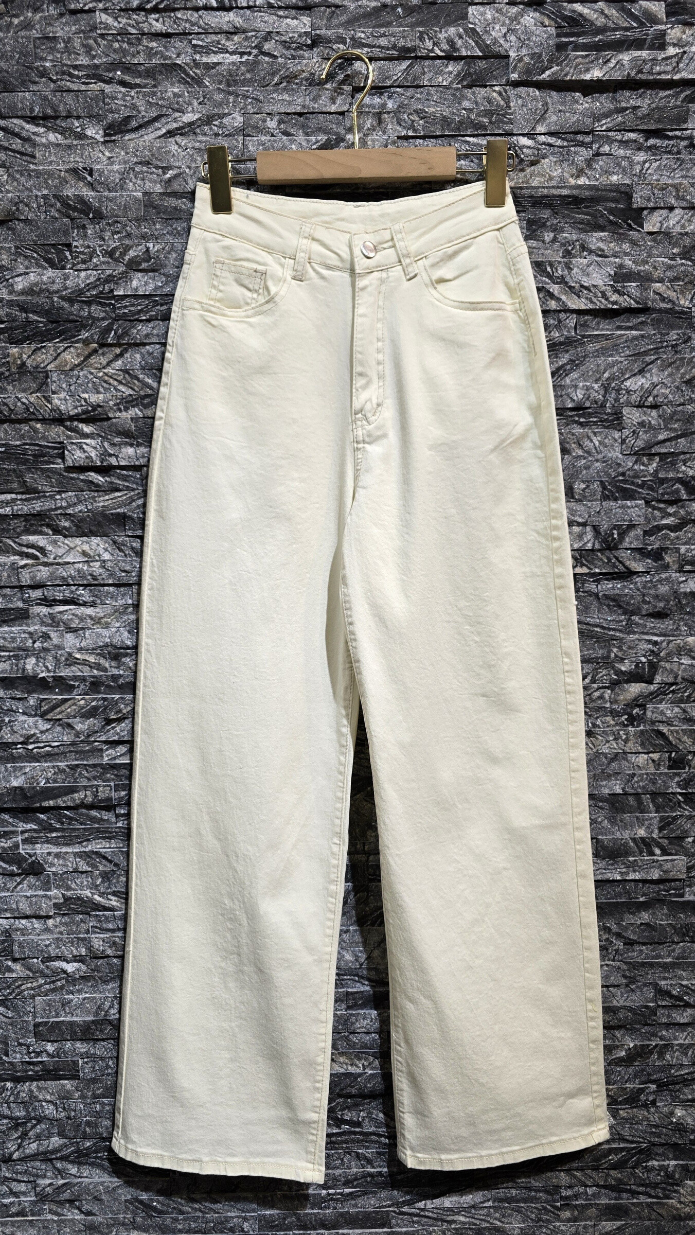 Großhändler Adilynn - Große Jeans mit Reißverschluss und Knopf, vordere und hintere Taschen