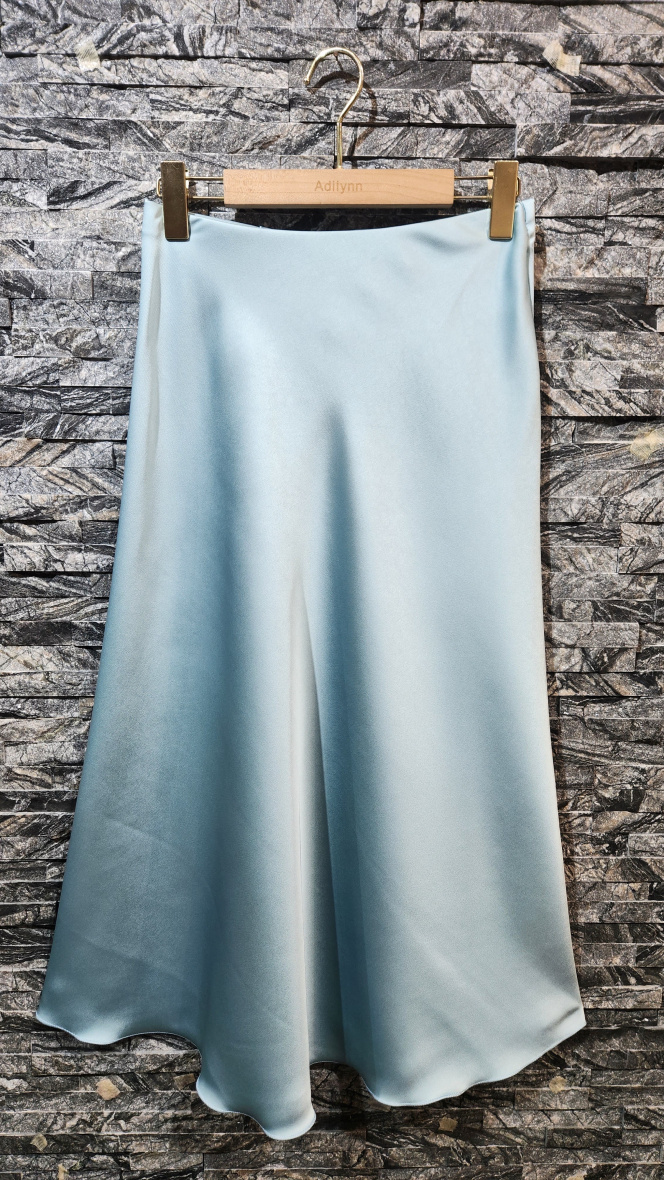 Großhändler Adilynn - Maxirock aus fließendem Satin, elastische Taille