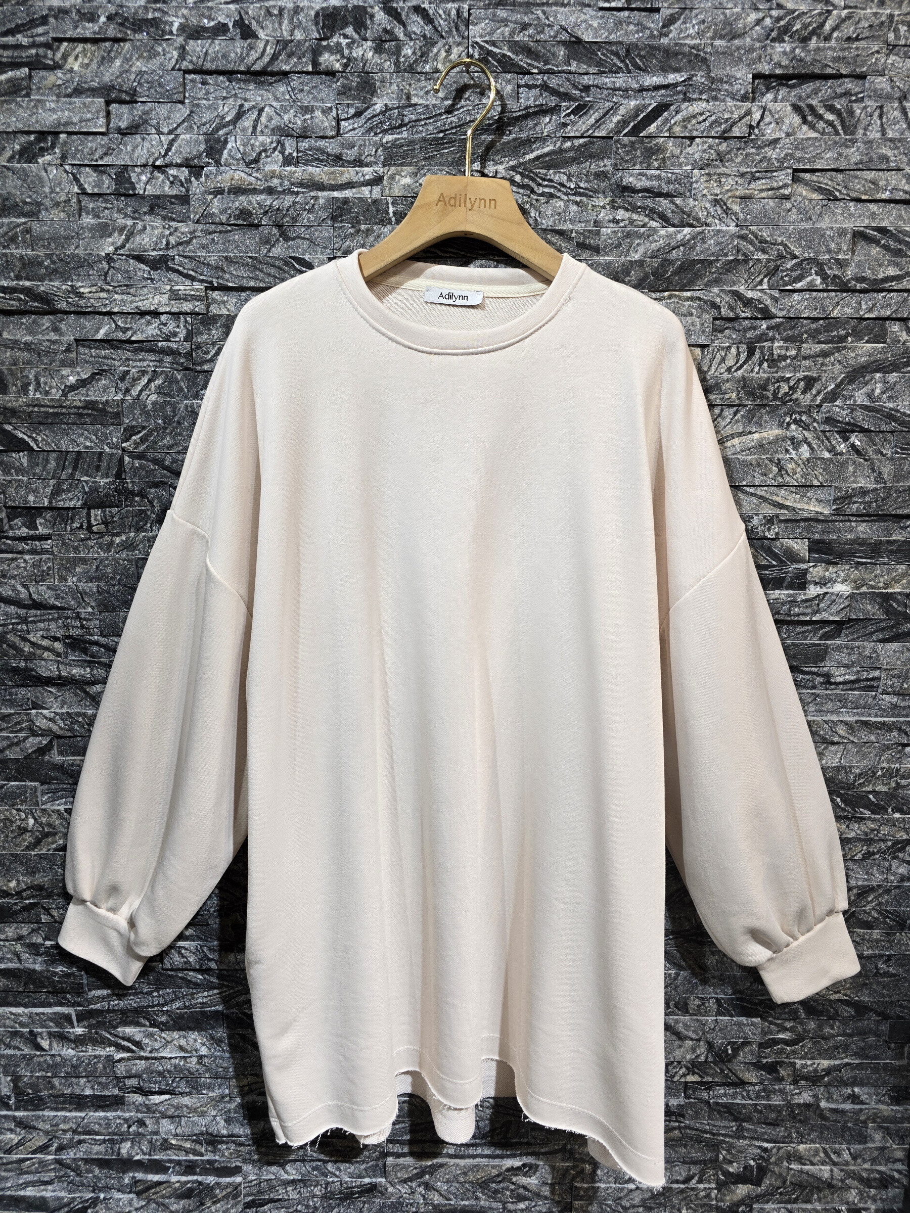 Wholesaler Adilynn - Mid-length cotton sweatshirt, round neck, long sleeves
