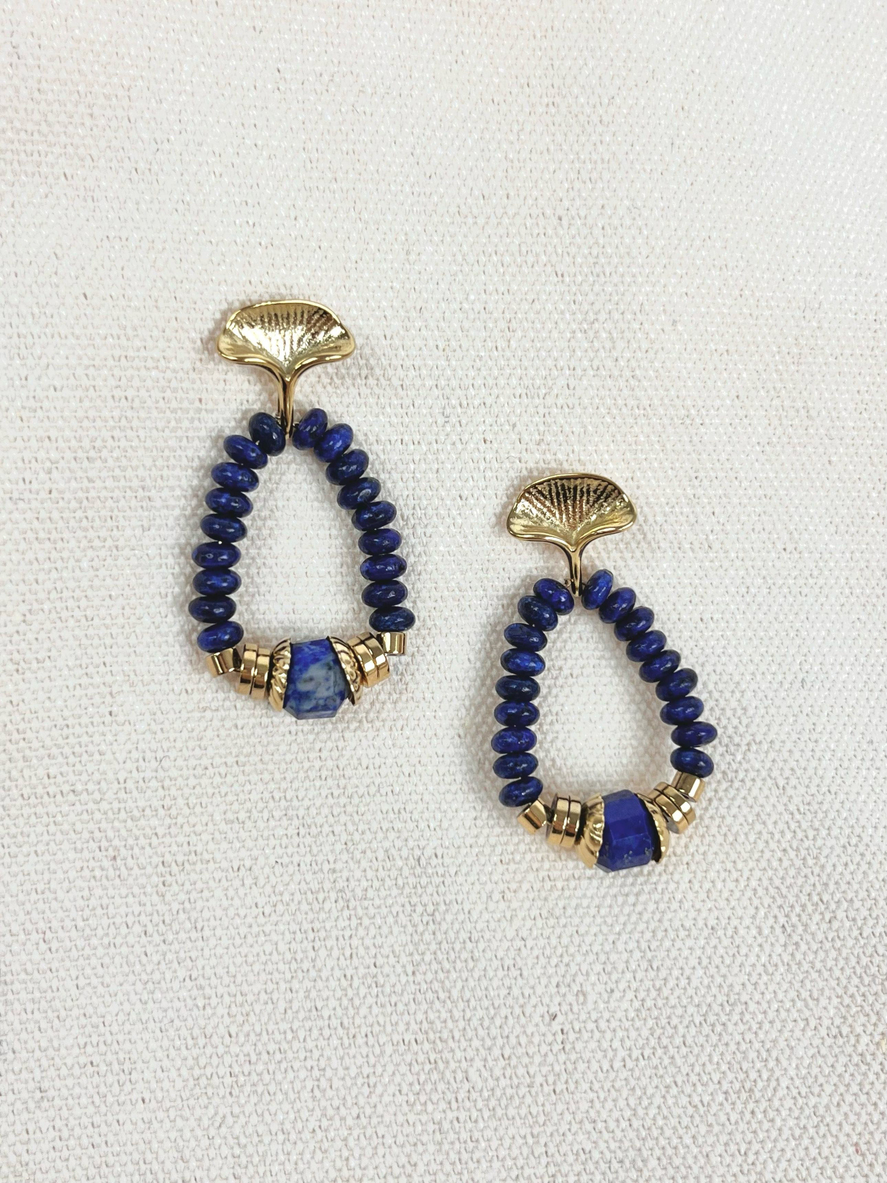 Grossiste aesmée - Boucles d'oreilles acier et pierre Gina