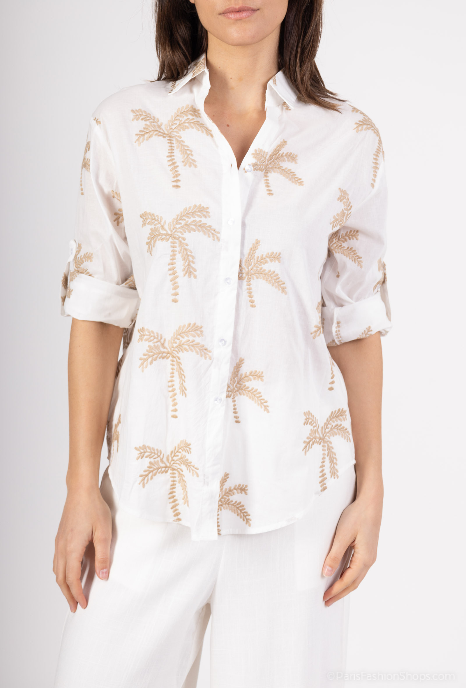 Wholesaler Afinity - Cotton embroidered shirt