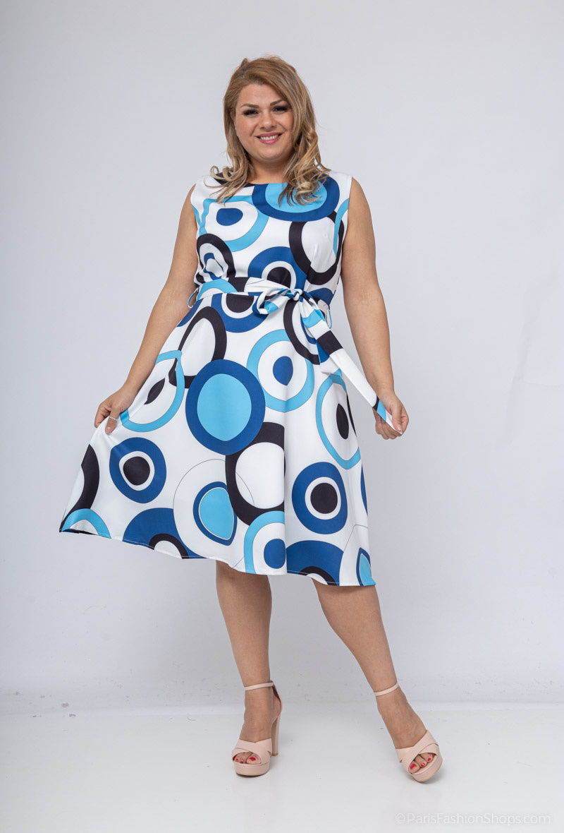 Wholesaler Afinity - Plus size printed skater dress