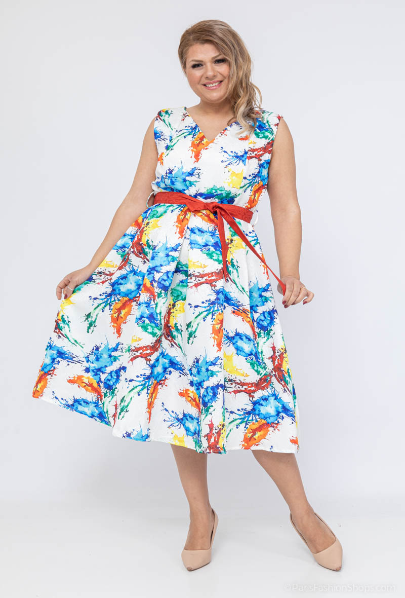 Wholesaler Afinity - Plus Size Skater Cocktail Dress