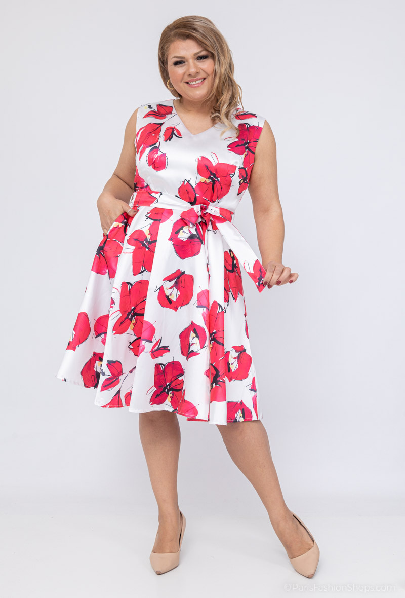 Wholesaler Afinity - Plus Size Skater Cocktail Dress