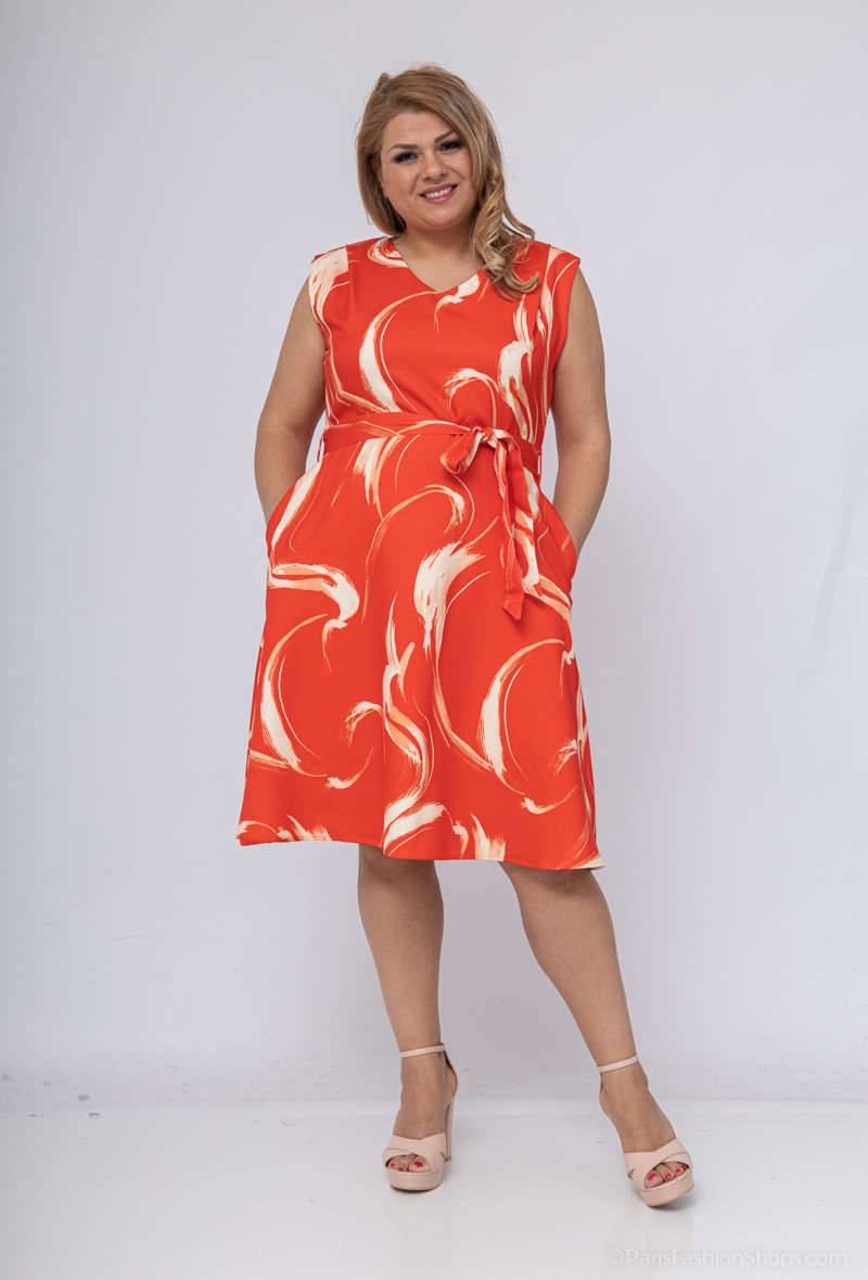 Wholesaler Afinity - Plus size printed cocktail dress