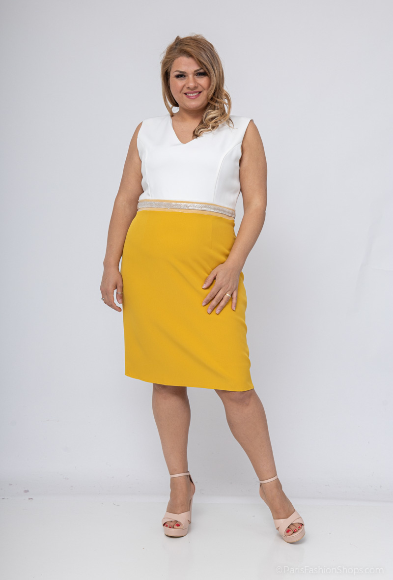 Wholesaler Afinity - Plain bi-color straight dress