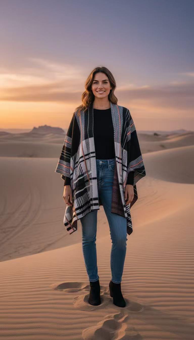 Mayorista AHJ FASHION - PONCHO LUJOSO