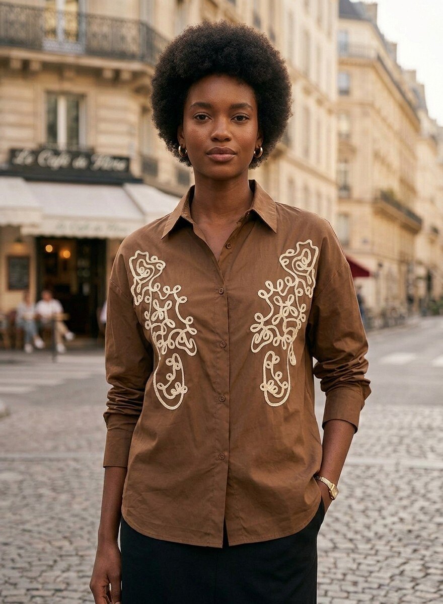 Grossiste Aikha - Chemise à broderie