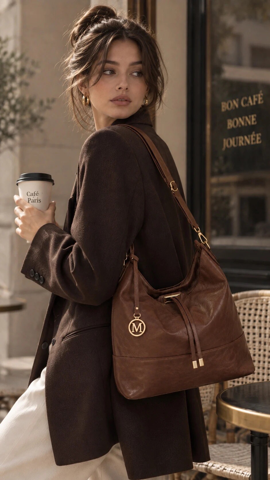 Wholesaler Alexia - Elegant dark brown hobo bag