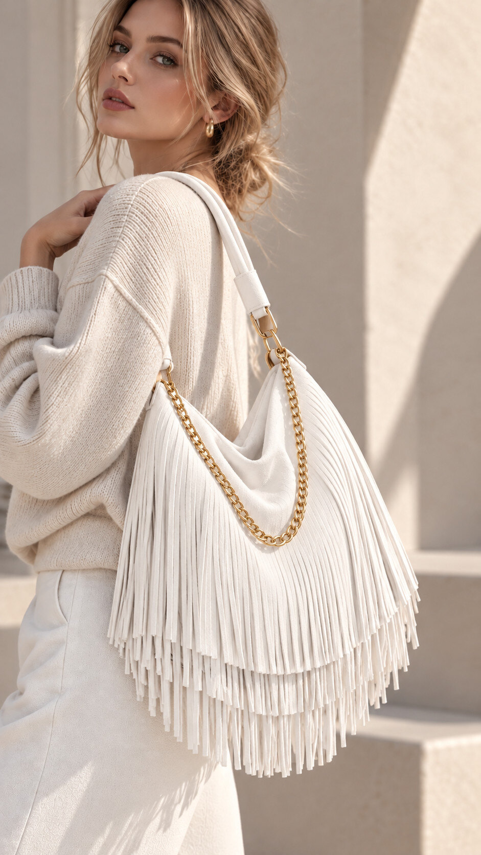 Wholesaler Alexia - Suede fringe shoulder bag