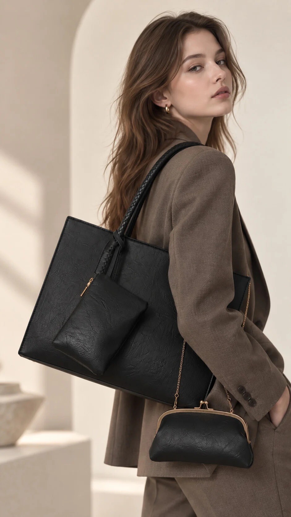 Wholesaler Alexia - 4-Piece Bag Set: Tote Bag with Pouch