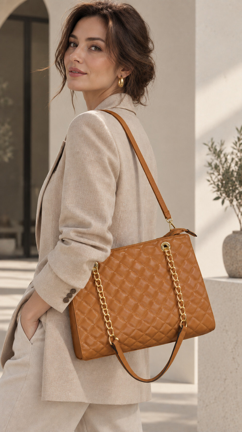 Wholesaler Alexia - Quilted shoulder shopper bag