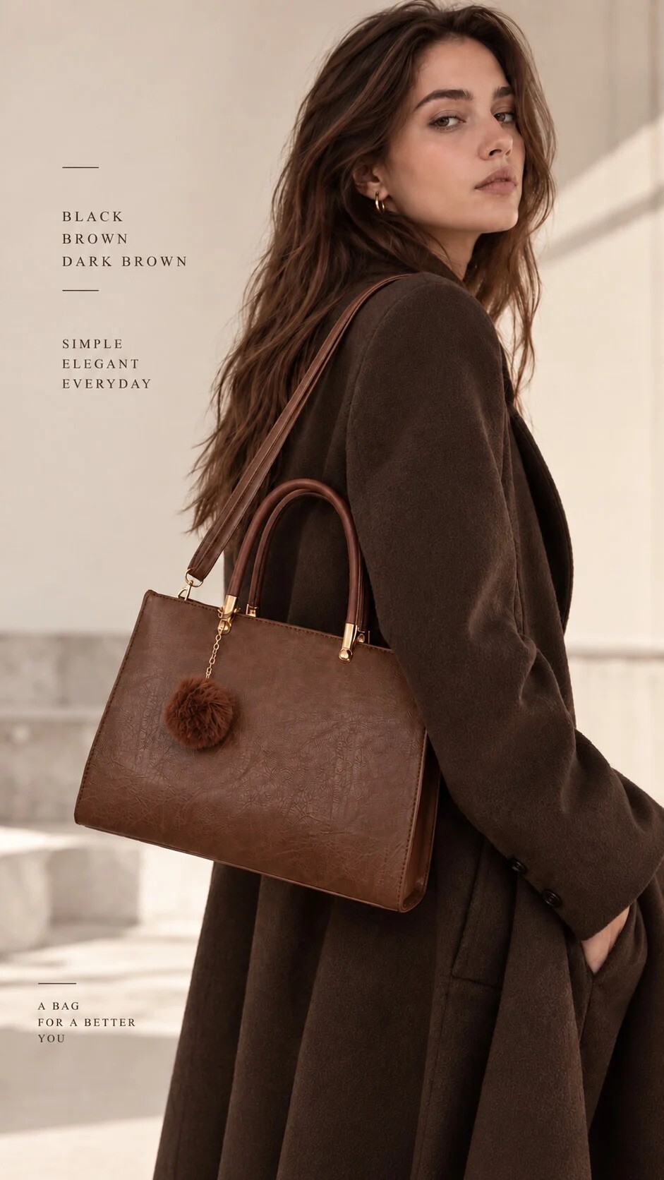 Wholesaler Alexia - Elegant dark brown handbag