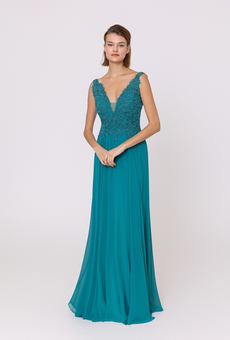 Grossiste Alice'Desir - Robe longue de soirée avec dentelle