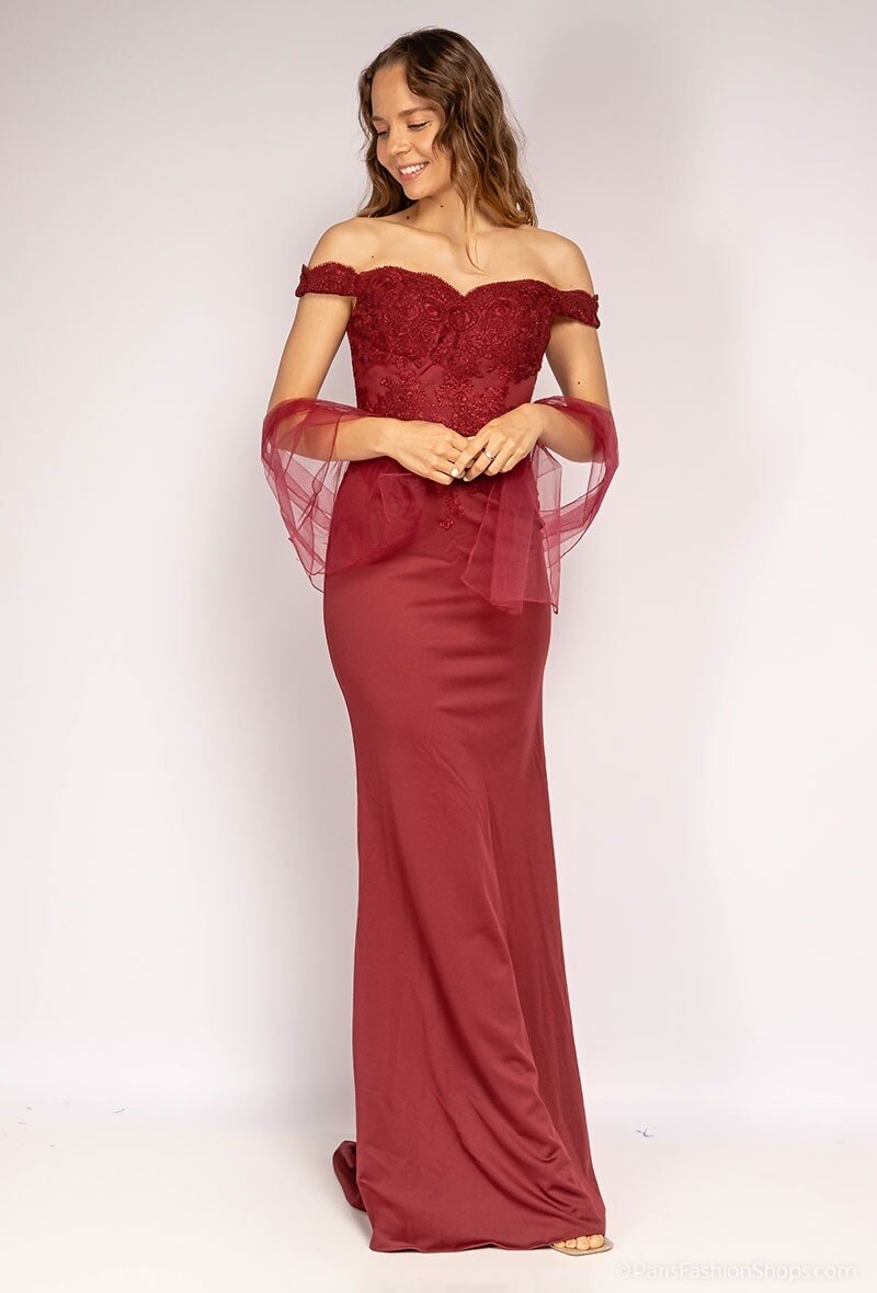 Grossiste Alice'Desir - Robe de soirée brodée avec châle