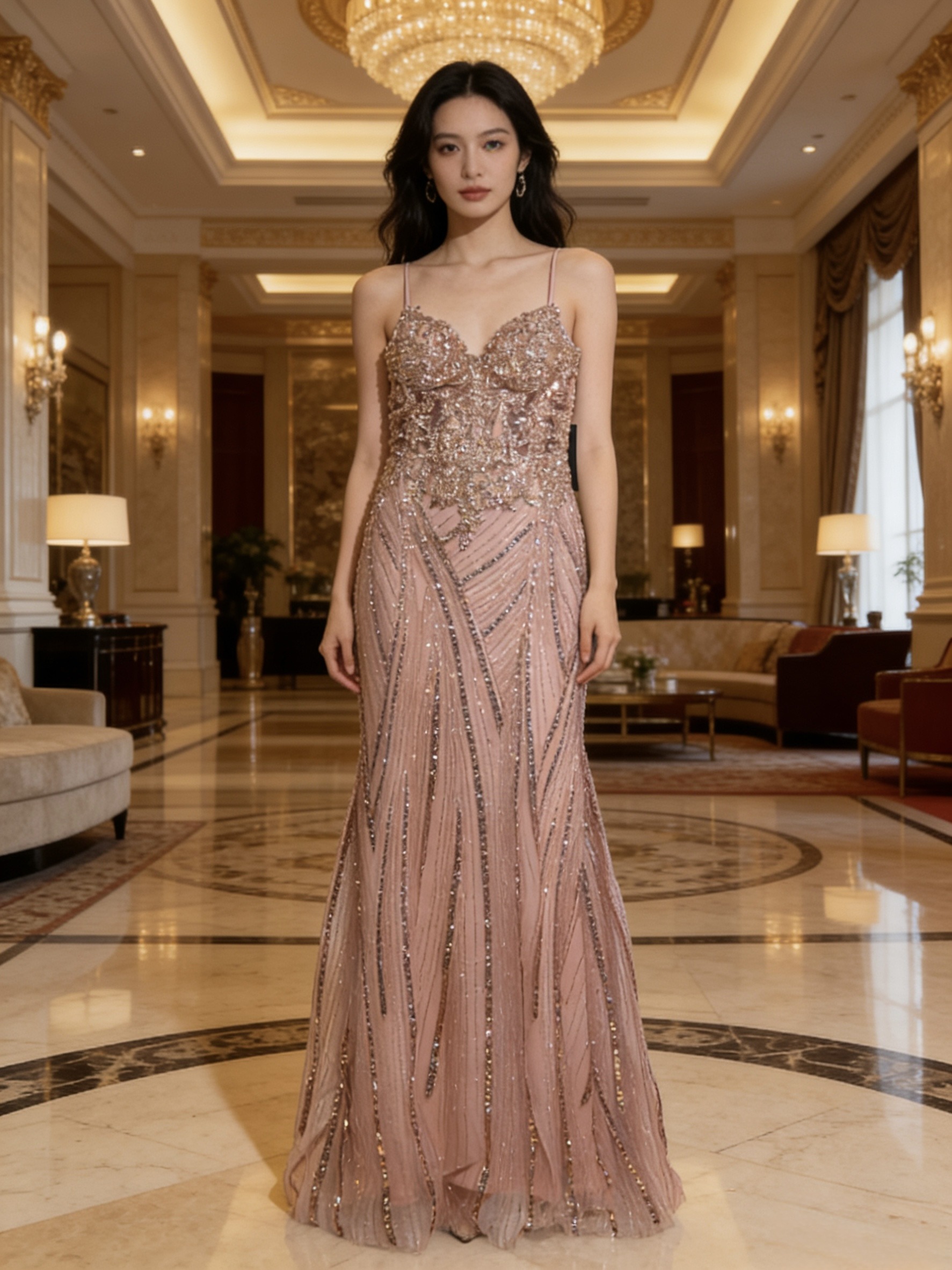 Wholesaler Alice'Desir - EVENING DRESS WITH SEQUINS