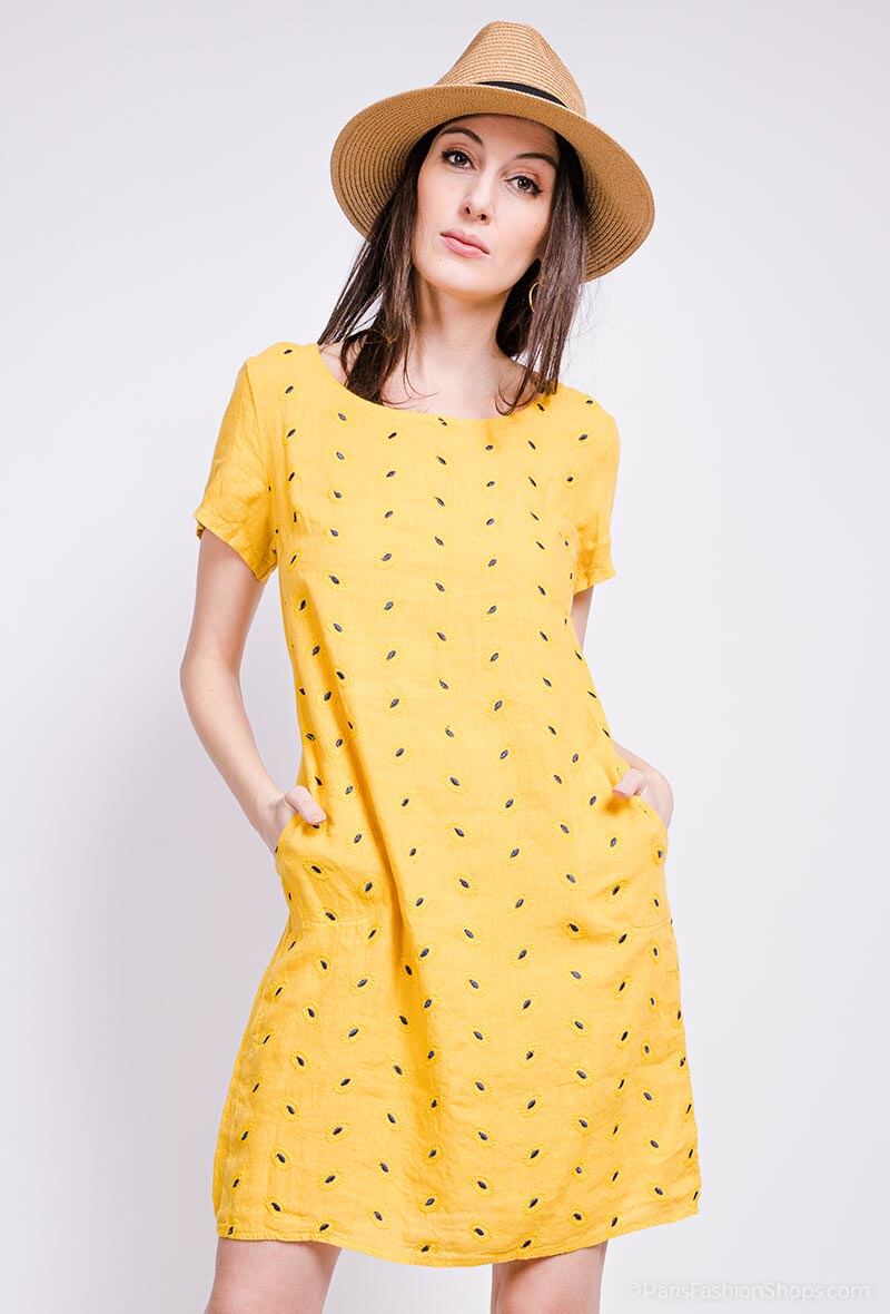 Wholesaler Alice.M - Linen embroidered dress
