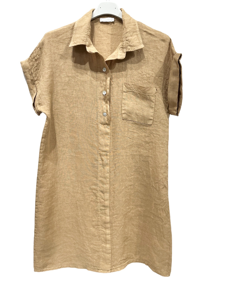 Wholesaler Alice.M - LINEN DRESS WITH SHIRT COLLAR