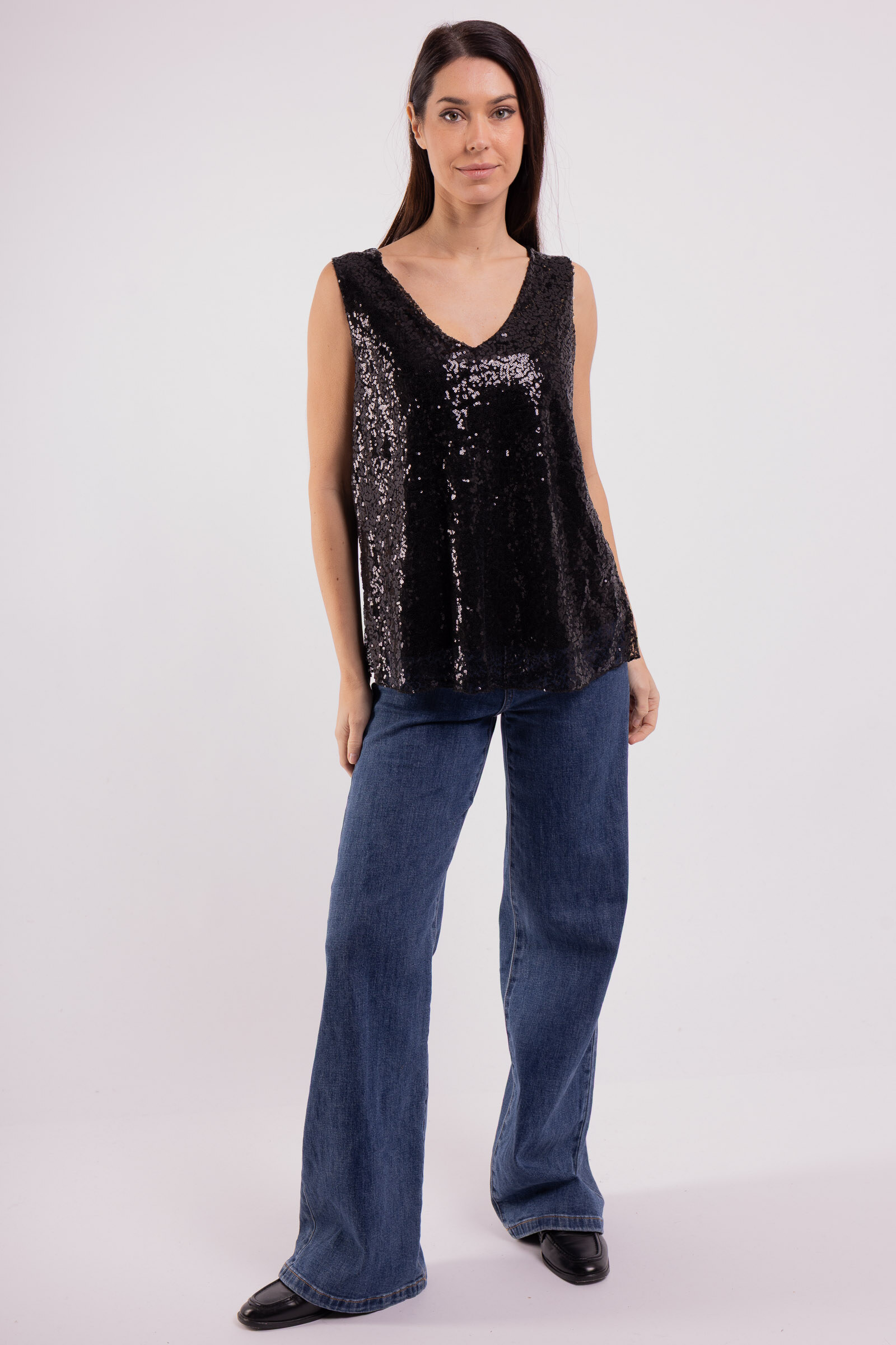 Wholesaler ALIDA MOD - Sequin tank top with viscose lining