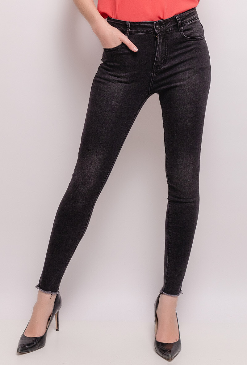 Grossiste Alina - Pantalon skinny à chevilles déchirées