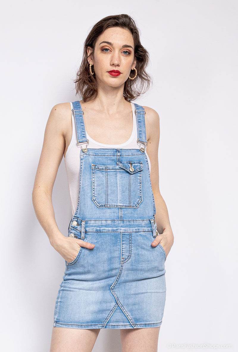 Grossiste Alina - Robe salopette en jean