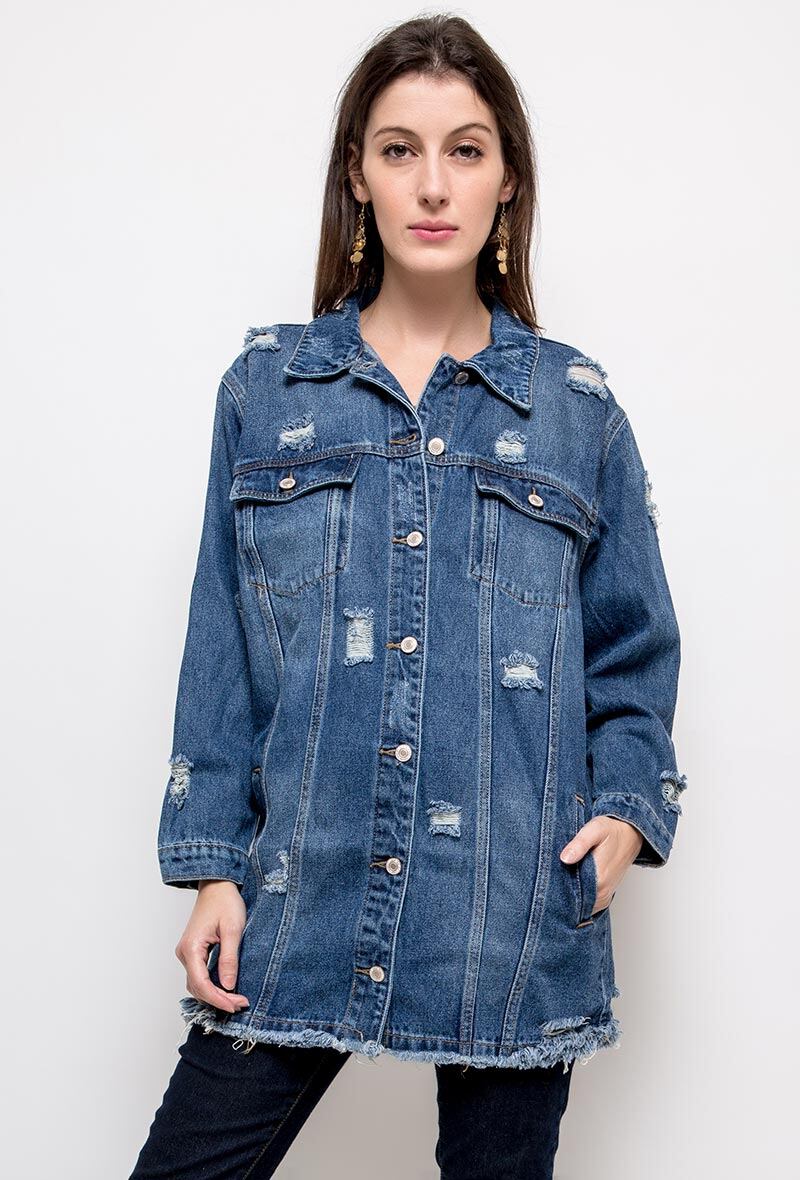 Grossiste Alina - Veste déchirée en jean