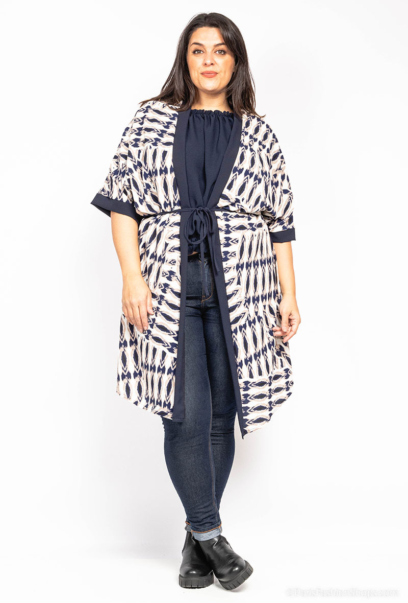 Wholesaler Alison B. Paris - long Kimono printed  ALISON B. PARIS made in France