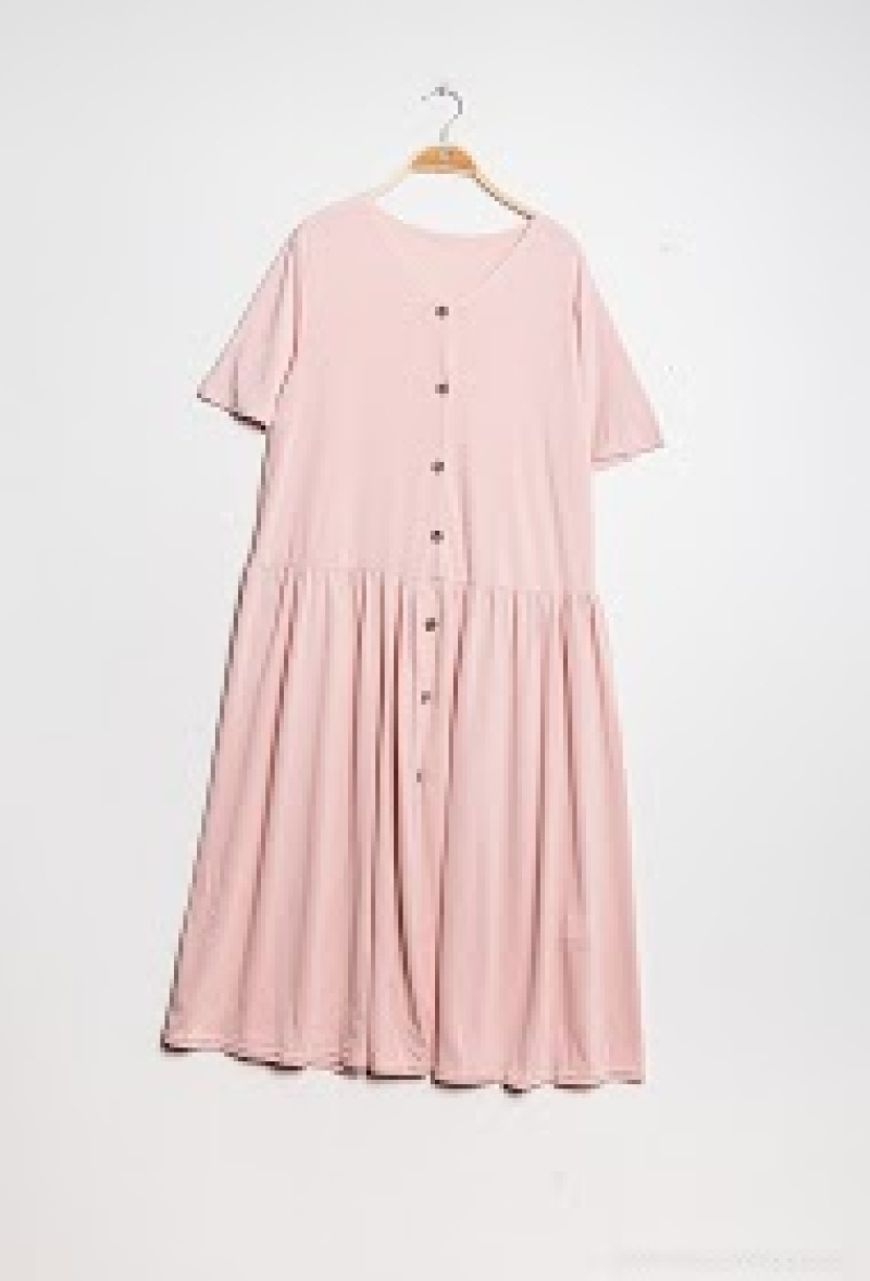 Wholesaler Alison B. Paris - Short sleeves dress with buttons detail ALYSON B. PARIS Made In France