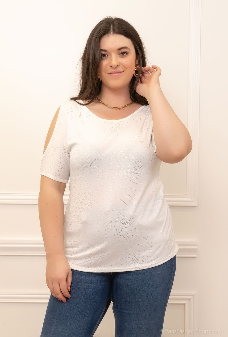 Grossista Alison B. Paris - Top con paillettes e scollo a V sulla schiena ALYSON B. PARIS Produzione francese