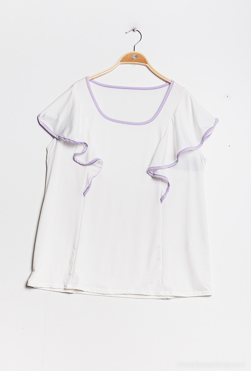 Wholesaler Alison B. Paris - Butterfly sleeves with contrasting borders ALYSON B. PARIS Made In France