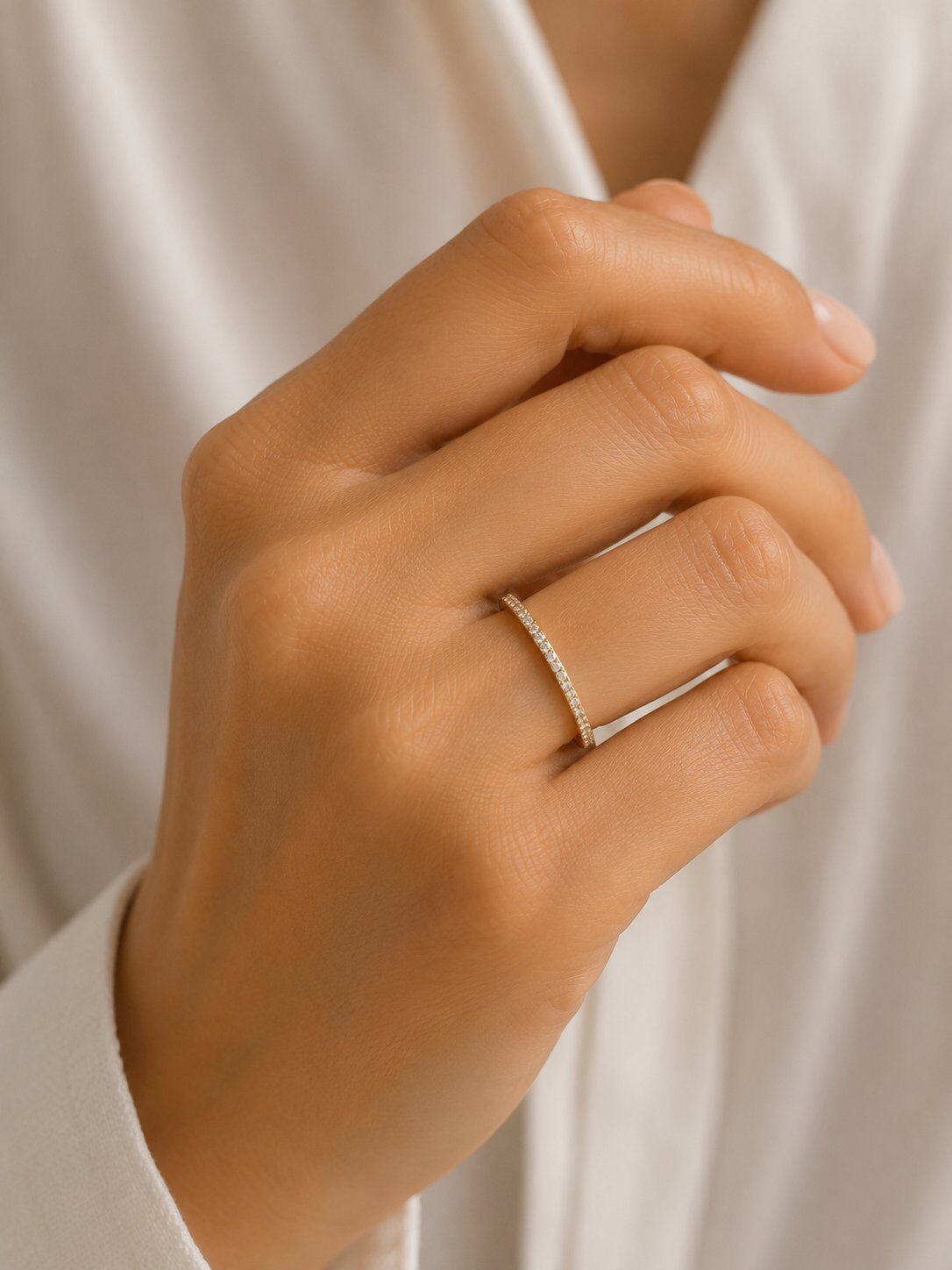 Grossiste Aliya Bijoux - Bague fine avec des strass