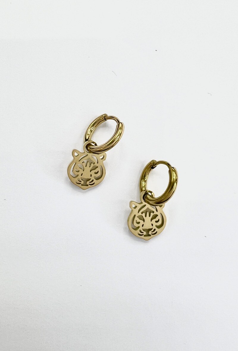 Wholesaler Aliya Bijoux - Mini tiger hoop earring