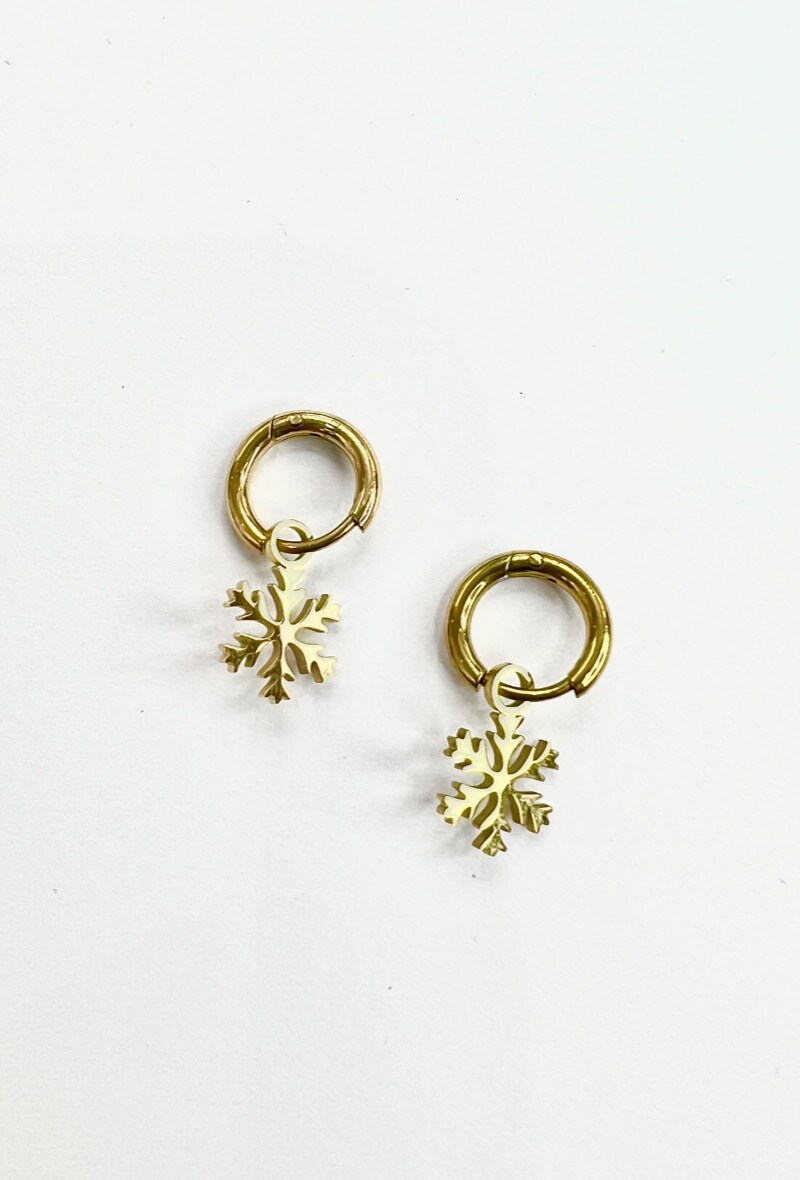 Mayorista Aliya Bijoux - Mini pendiente de aro de copo de nieve