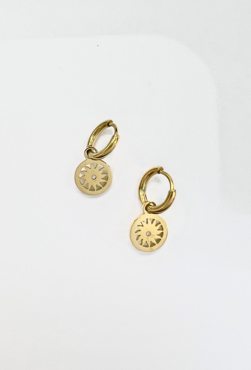 Mayorista Aliya Bijoux - Mini creole círculo sol